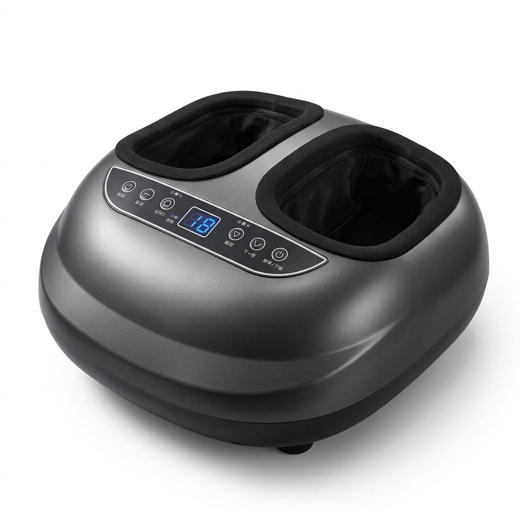 Heated Foot Warmer & Shiatsu Massager Remote Control Vibration Compression - Full Foot Pain Relief for Standing Workers Home Office Travel Use Fits Size 13