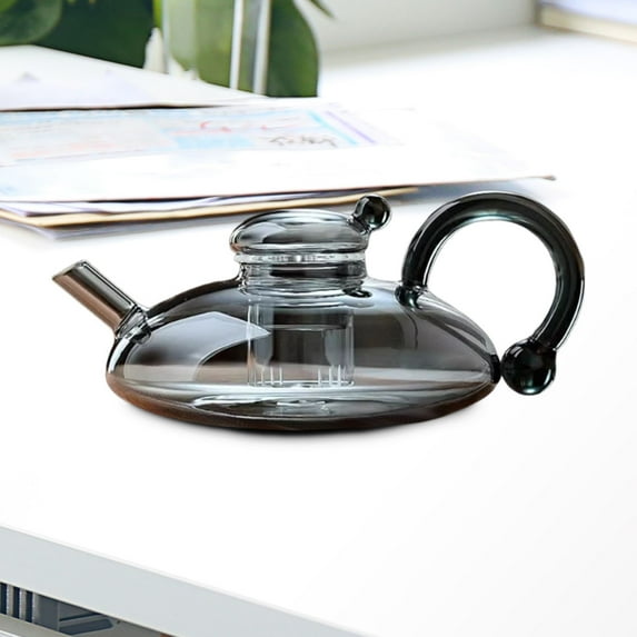 Heated Glass Teapot 550ml | High Borosilicate Durable Rats Tail Pot with 2 Matching Cups | Ergonomic Handle | Heat Resistant | Easy-Pour Spout | Dishwasher Safe | Multipurpose Brewing Set