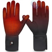 Heated Glove Liners for Men Women, Rechargeable Battery Electric Savior Heated Gloves, Winter Warm Glove Liners for Arthritis Raynaud, Thin Gloves Riding Ski Snowboarding Hiking Cycling Hand Warmers