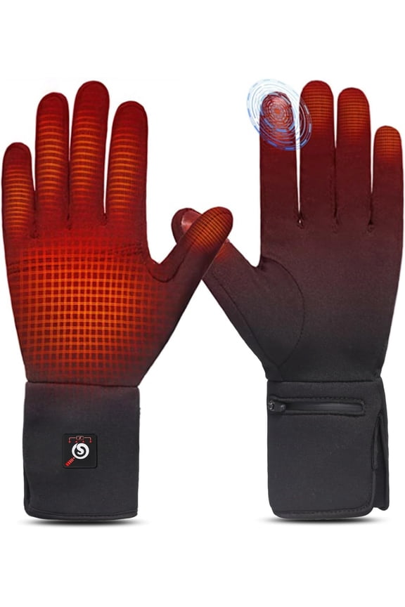 Heated Glove Liners for Men Women, Rechargeable Battery Electric Savior Heated Gloves, Winter Warm Glove Liners for Arthritis Raynaud, Thin Gloves Riding Ski Snowboarding Hiking Cycling Hand Warmers