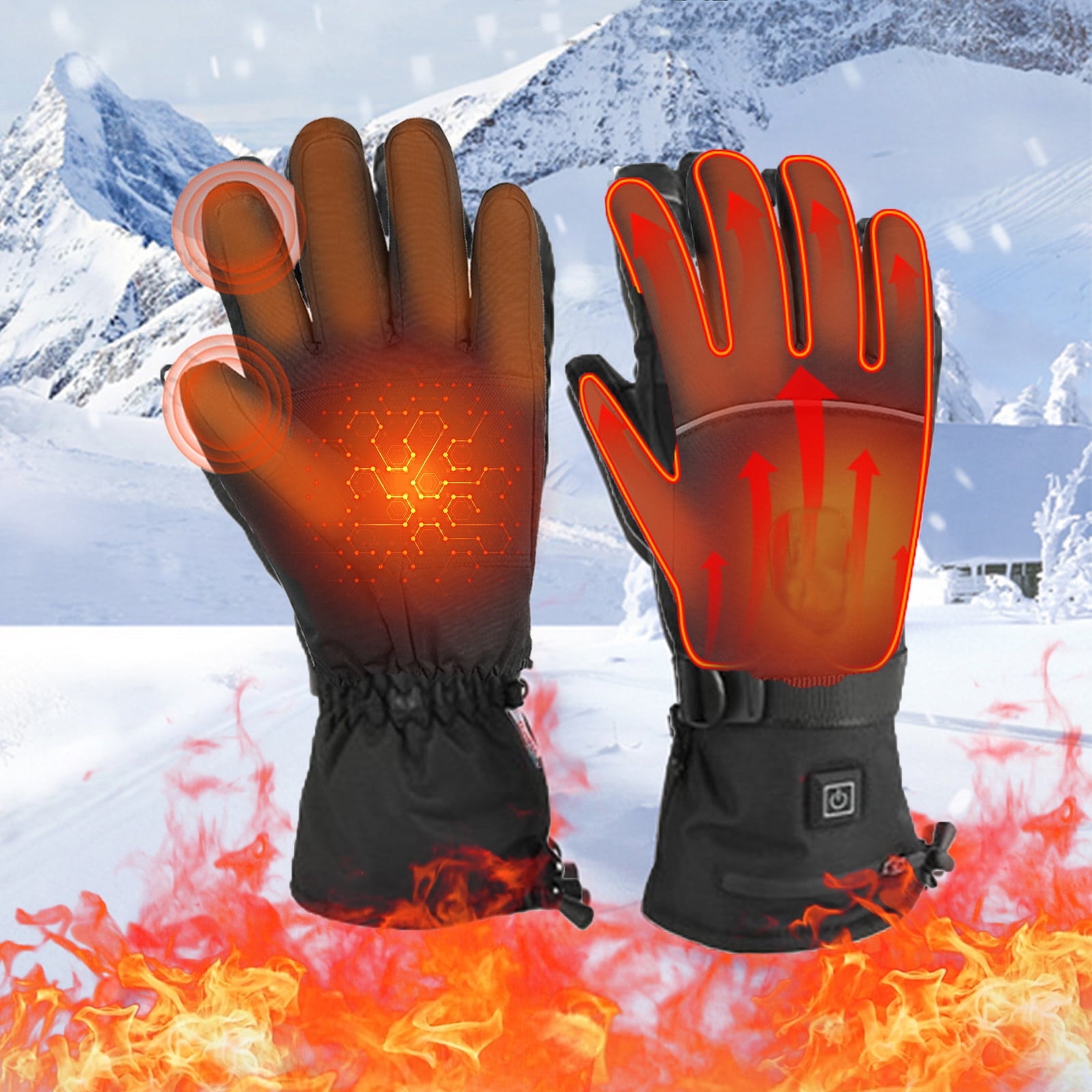 Heated Gloves, Heated Gloves for Men, Waterproof Outdoor Winter Warm Heated Gloves, 3x5 Batteries Powered Electrics Gloves, for Outdoor Cycling Skiing Motorcycle Camping Hiking(XXL,13.8x9.9x1.2in)