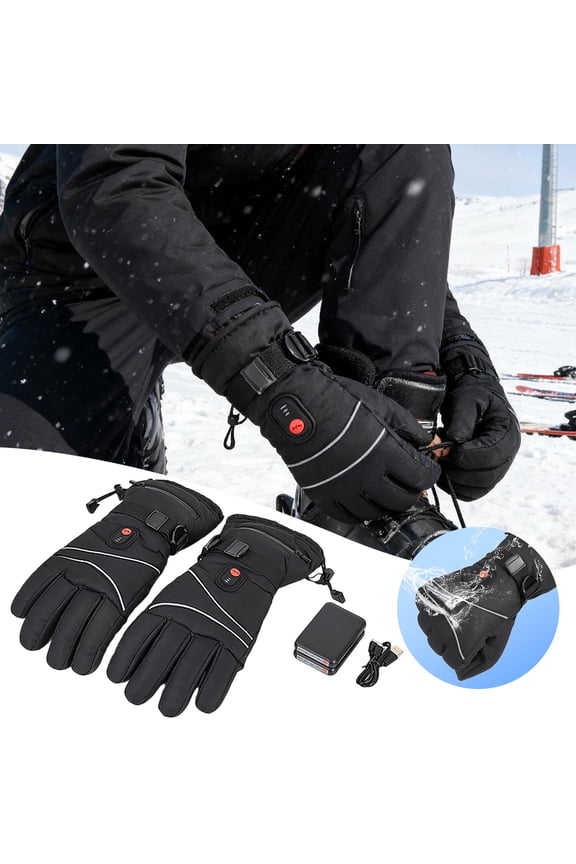Heated Gloves for Men and Women, Rechargeable Battery Heated Gloves,Waterproof Electric Heating Winter Gloves for Skiing Snowboarding Hunting Camping Cycling Cold Weather Activities