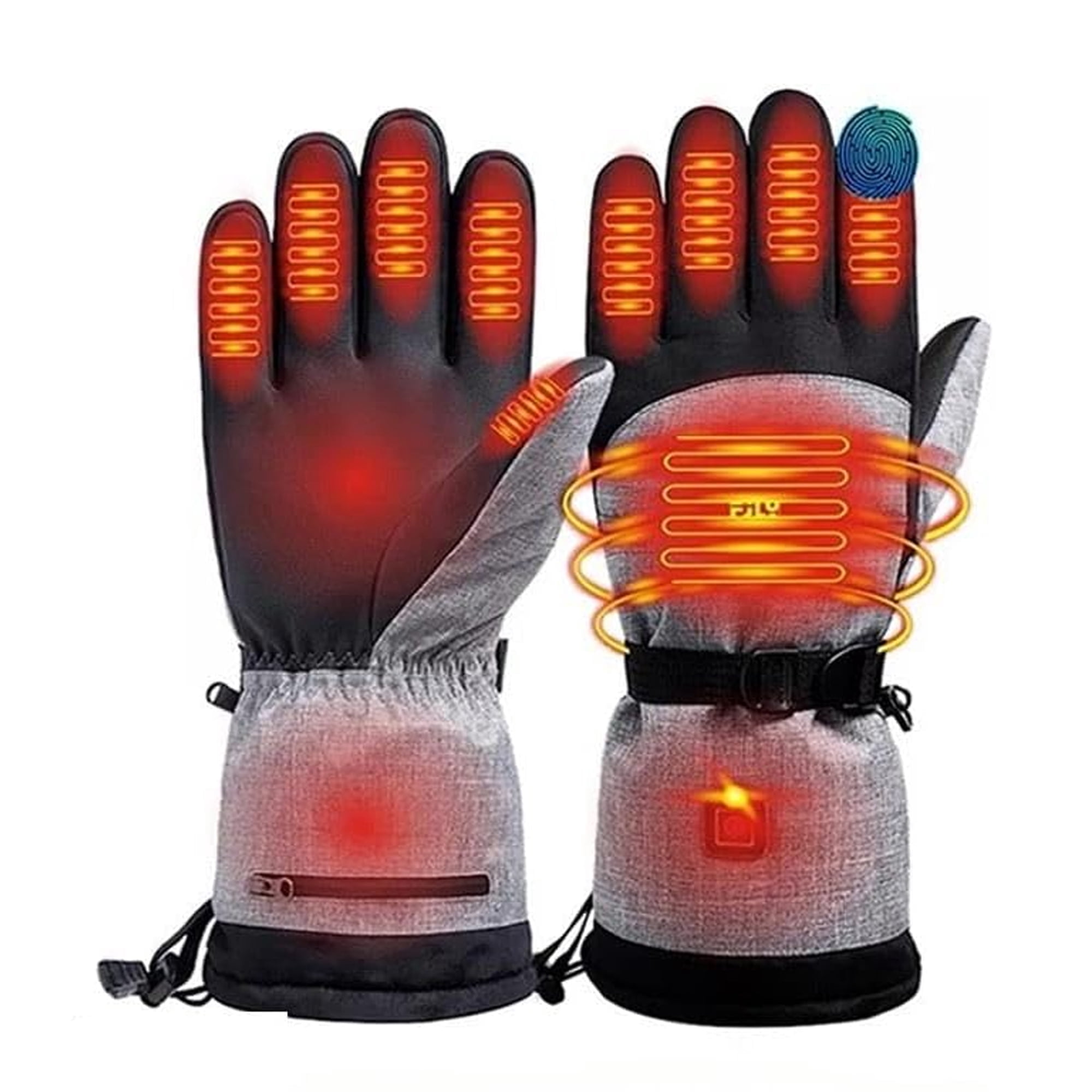 Heated Gloves for Men Women, Rechargeable Battery Heated Skiing Gloves, Hand Warmer with Touchscreen, Gloves Battery Hand Warmer, Winter Glove Liners for Riding Ski Hiking Cycling-Batteries not incl