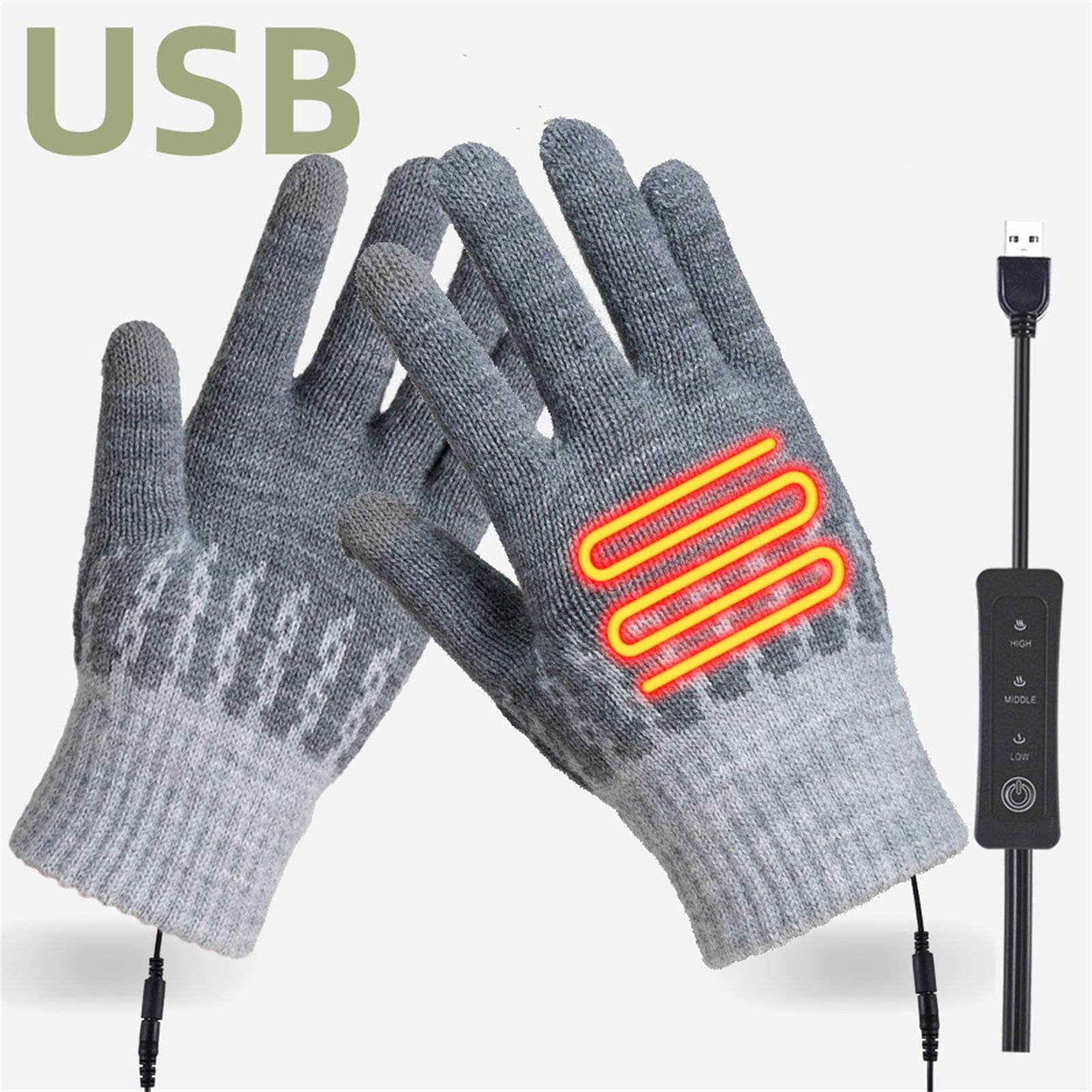 Heated Gloves for Men Women USB Electric Rechargeable - Winter Thermal Waterproof Warm Gloves for Outdoor Ski Snowboard Motorcycle, Cold Weather Gear, Holiday Gift Idea