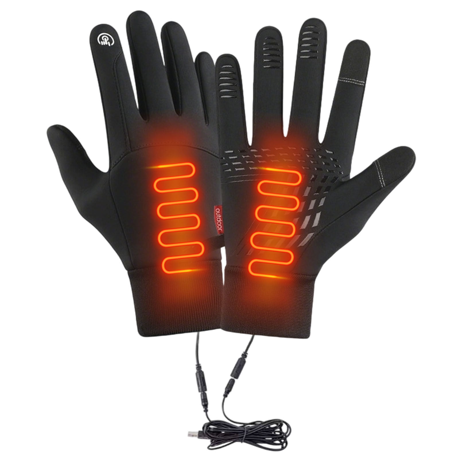 Heated Gloves, 7.4V 6000mAh Rechargeable Heated Gloves, Touch Screen 3 Temperature Levels, Electric Heating Gloves For Winter Outdoor Sports Fishing