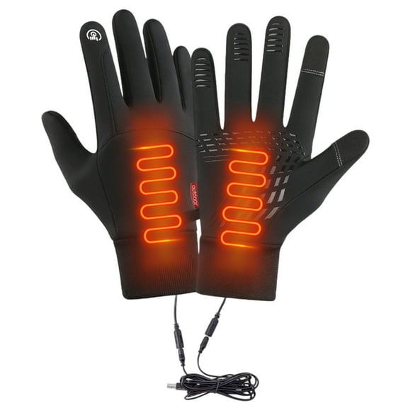 Heated Gloves for Men Women Upgraded Rechargeable Heated Gloves with Touchscreen, Waterproof Non-Slip Electric Heating Gloves for Motorcycle With USB Hunting Skiing Outdoor Work for Cold Weather