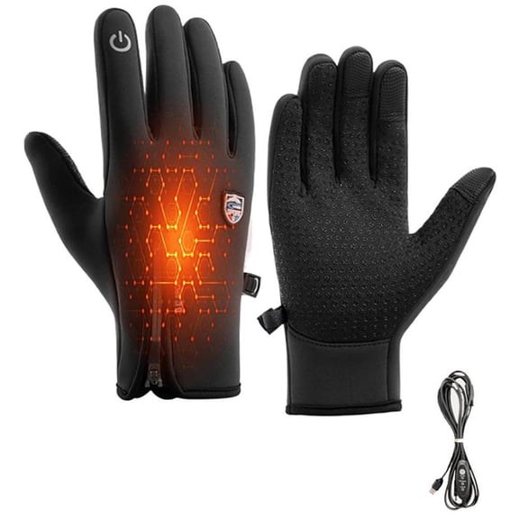 USB Heated Winter Gloves with Touchscreen Fingertips for Long-Lasting Cold Weather Warmth