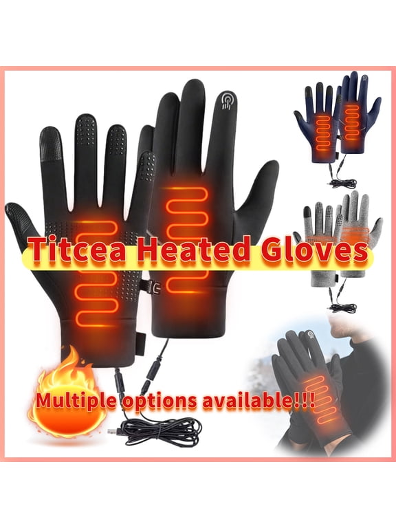 Heated Gloves for Men Women, Winter Rechargeable Electric USB Mitten Hand Warmer Touchscreen Gloves Waterproof Touch Thermal Insulated Heated Gloves for Driving Skiing Hiking Cycling