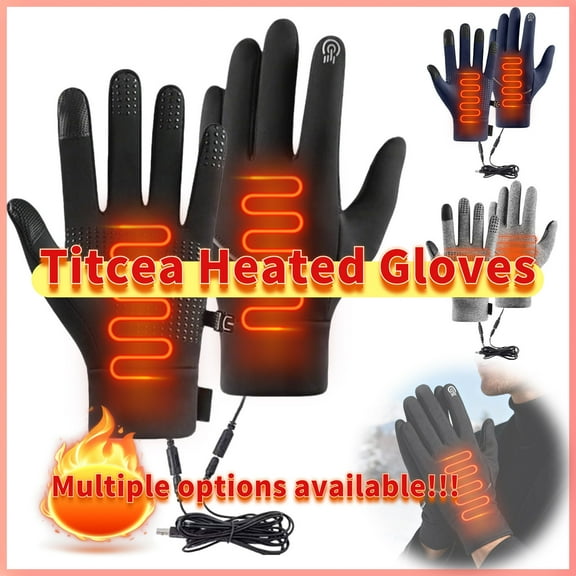 Heated Gloves for Men Women, Winter Rechargeable Electric USB Mitten Hand Warmer Touchscreen Gloves Waterproof Touch Thermal Insulated Heated Gloves for Driving Skiing Hiking Cycling