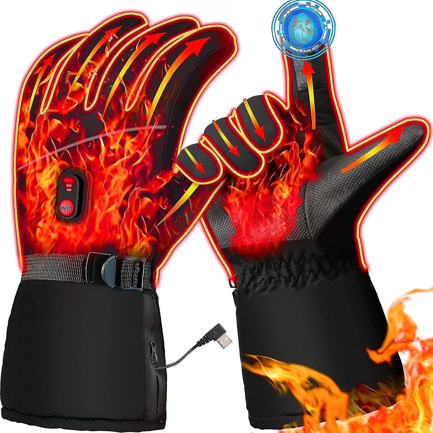 Heated Gloves Rechargeable Electric Battery Heating Gloves Touchscreen