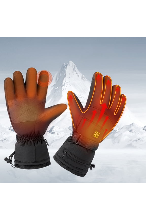 Heated Gloves, Rechargeable Heated Gloves for Men Women, Waterproof Electric Heating Ski Gloves with Touchscreen for Cold Weather Motorcycle Skiing Snowboarding Hiking Hunting Gifts