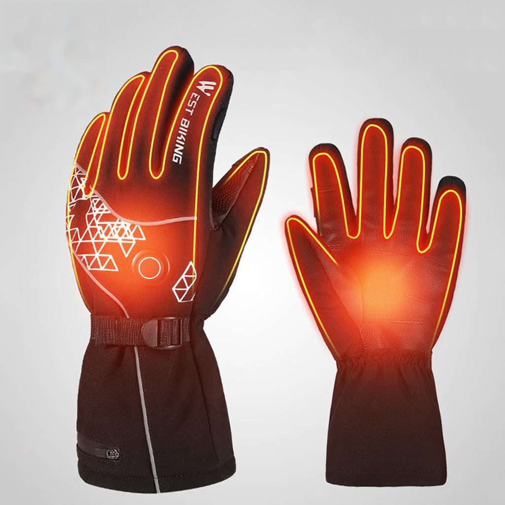 Heated Gloves, Rechargeable Heated Gloves for Men Women, Waterproof Electric Heating Ski Gloves with Touchscreen for Cold Weather Motorcycle Skiing Snowboarding Hiking Hunting Gifts