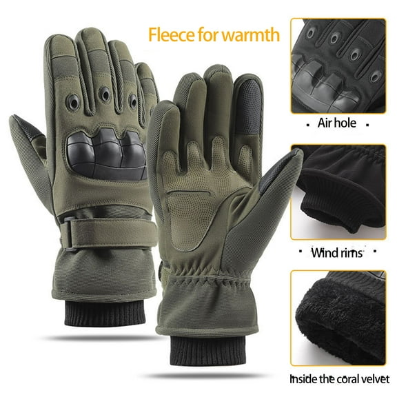 Heated Gloves,Winter Warm Gloves Men'S Soft Rubber Protection With Velvet Full Finger Touches Screen Fiber Outdoor Cycling Avoid Cold