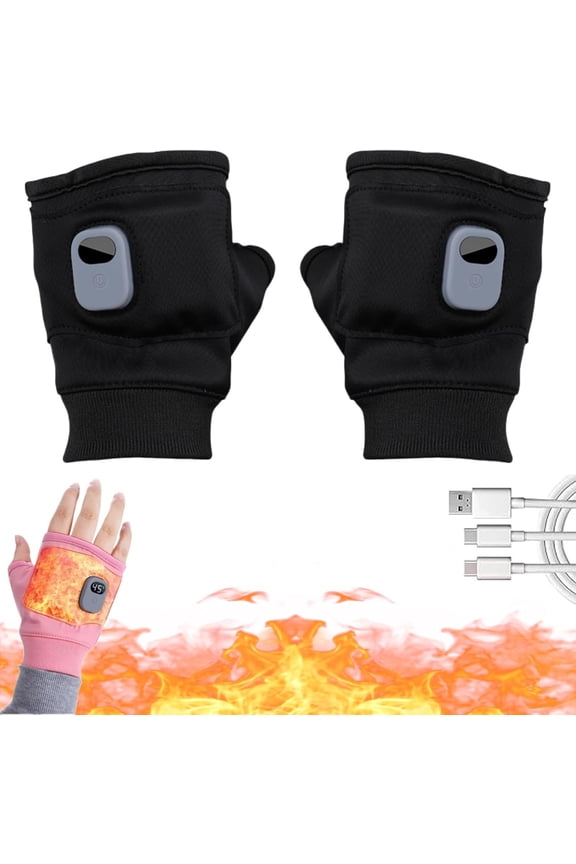 Heated Gloves for Women, 2026 New Wireless Rechargeable Smart Thermostatic Heating Gloves with Digital Display, Lightweight & Waterproof Fingerless Design