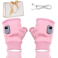 thumbnail image 1 of Heated Gloves for Women Rechargeable, Heated Fingerless Gloves, Portable Heating Glove with Digital Display, Hand Warmer, Reusable Smart Thermostatic Heating, for Outdoor Work, Cycling, 1 of 7