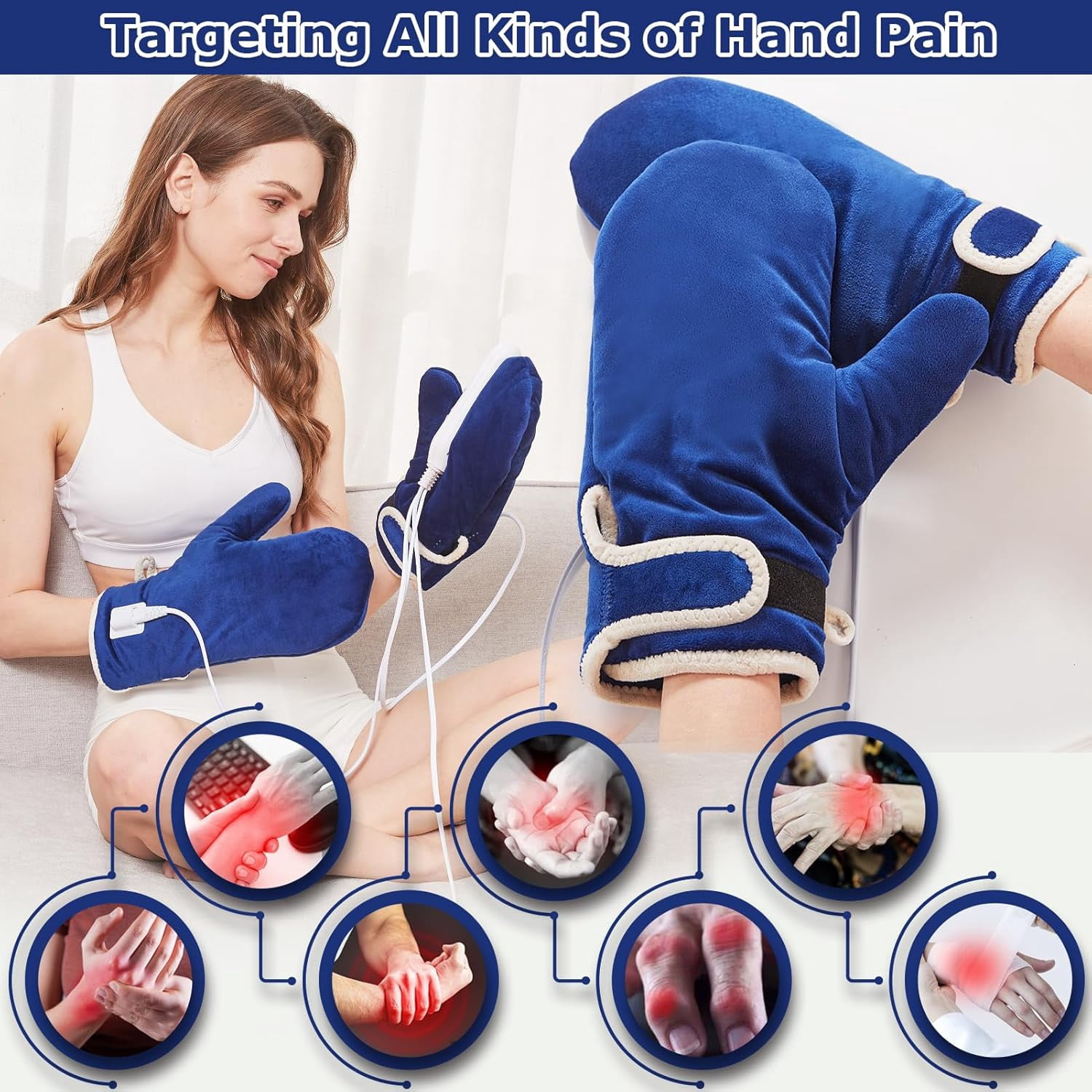 Heated Gloves for Arthritis Pain Relief - Electric Hand Warmers with Auto Shut Off