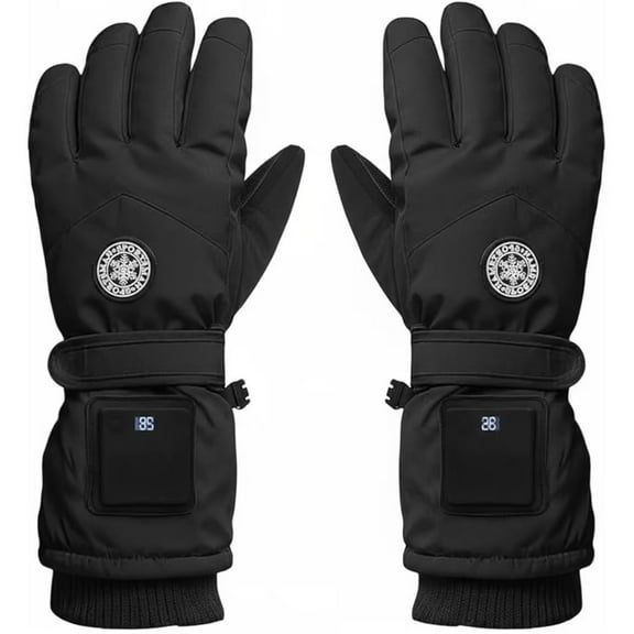 Heated Gloves for Men Rechargeable Winter Clothing Electric Touchscreen Mittens for Women Skiing Wool Womens Gloves Black