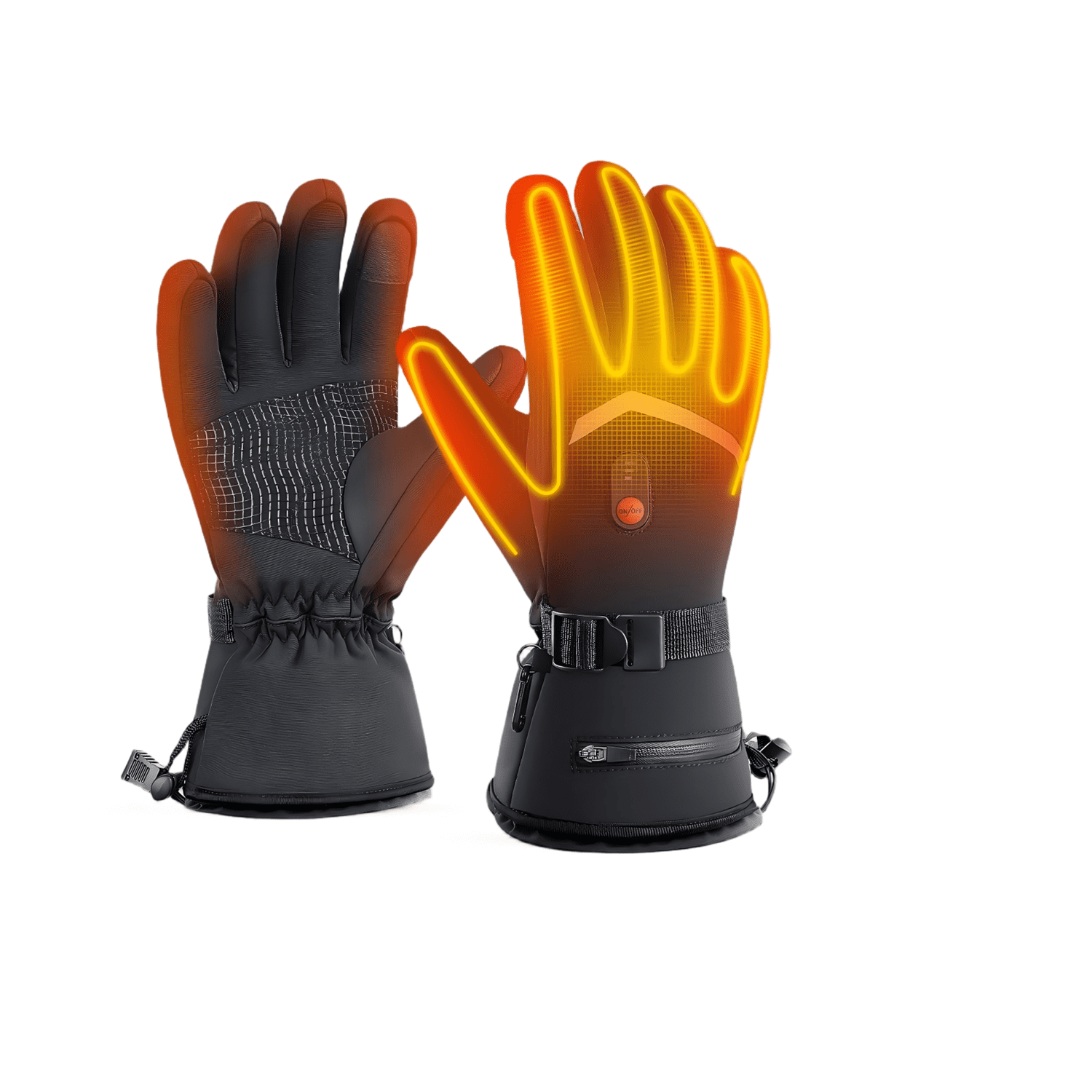 Heated Gloves for Men Women, Rechargeable Electric Heated Leather Skiing and Snowboarding Gloves