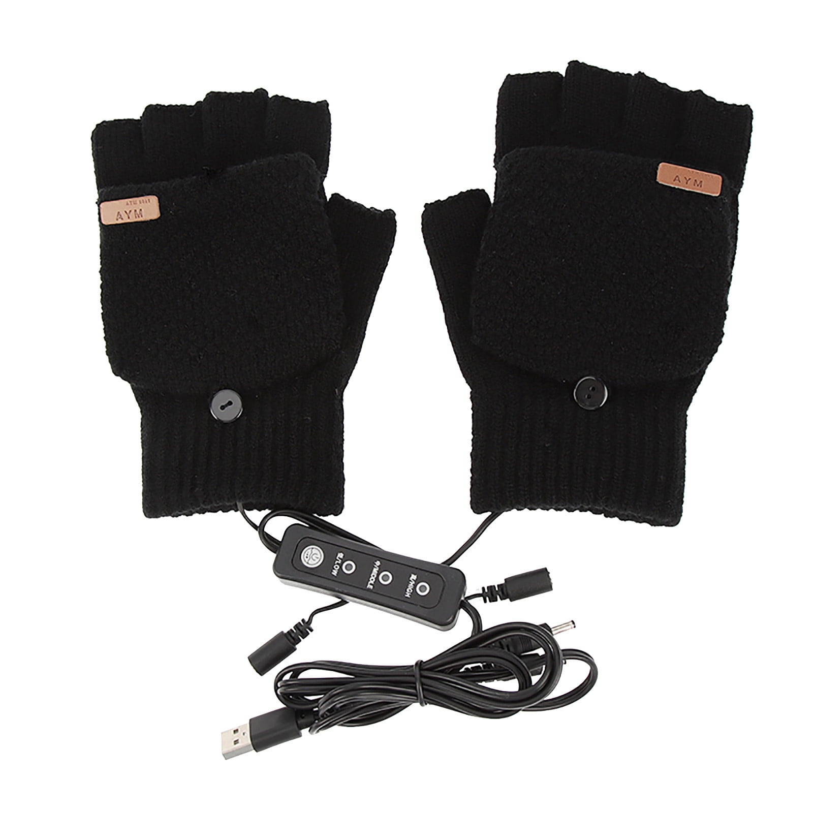Heated Gloves for Men Women Rechargeable Heating Fingerless Gloves Winter Glove Liners Thin