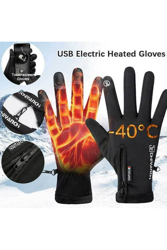 Heated Gloves for Men Women USB Electric Touchscreen Warm Gloves for Motorcycle Skiing Skating Snow Hiking