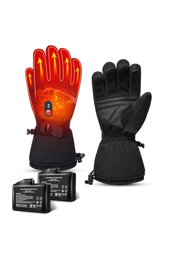 Heated Gloves for Men Women,Winter Hand Warmers 7.4V Rechargeable Powered Battery Electric Touchscreen Water Resistant Heating