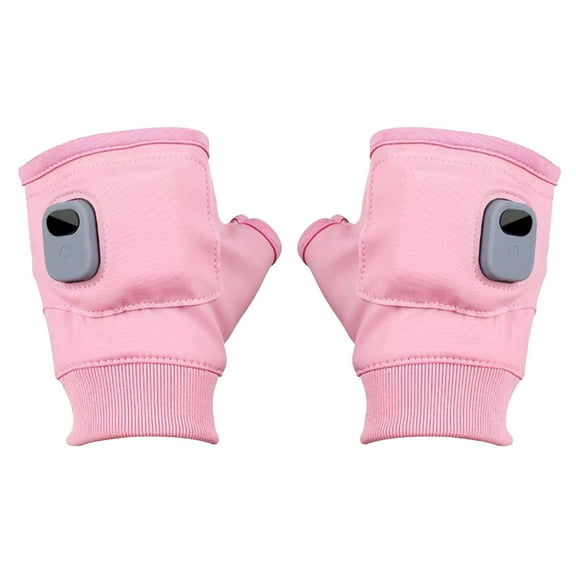 Heated Gloves for, Upgraded Smart Thermostatic Electric Heated Fingerless Gloves Rechargeable, Winter Hand Warmer for Work Cycling Skiing Outdoor Snow(Pink)