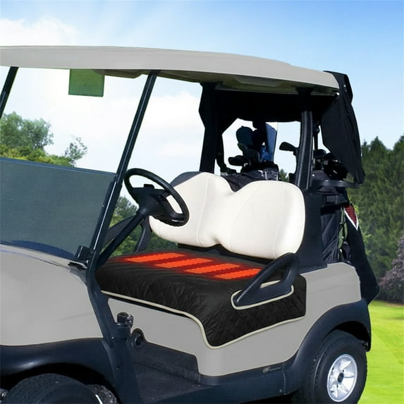 Heated Golf Cart Seat Cover, 52" × 32" Graphene 4-Zone Heated Cushion, USB/Type-C Powered – Waterproof, Anti-Slip & Machine Washable