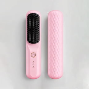 Cordless Hair Straightener Brush for Women, Portable Wireless Hair Straightening Comb with 3 Heat Settings,Type-C Charging Heated Brush for Travel