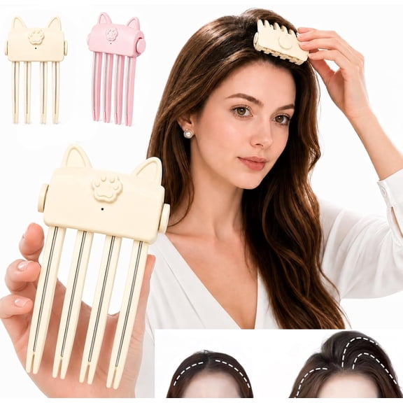 Heated Hair Volume Clip,Electric Volumizing Hair Clips,Root Lifter Comb with 2 Heat Settings  for Bangs Styling,Quick Volume Touch-Up