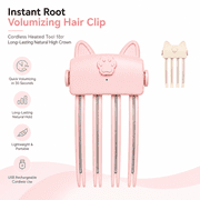 Heated Hair Volume Clip, Hair Lifter Styling Tool, Heated Root Volumizer - Rechargeable Electric Volume Comb & Hair Lifter Comb Heated Root Clip for High Crown & Bangs, Pink