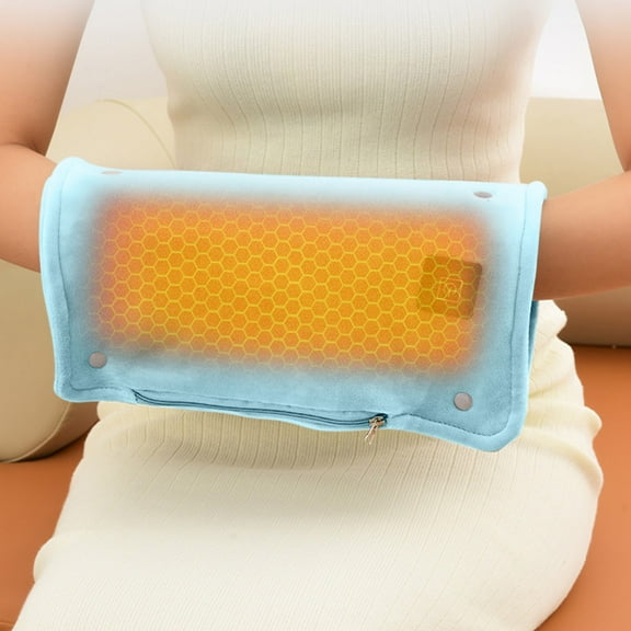 Heated Hand Warmer Pouch, Portable USB Heated Hand Warmer with 3 Heating Levels, Dual-Sided Heating, Flock Leather, Foldable, Heating Cushion Pad for Hunting Camping