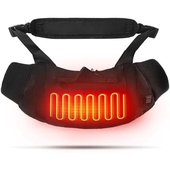 Heated Hand Warmers Pouch 10000mAh Electric Heated Hand Muff with 3-Level Heat Setting, Rechargeable Power Bank, Adjustable Strap, 2 Pocket for Football, Golf, Hunting, Camping(Includes Power Bank)