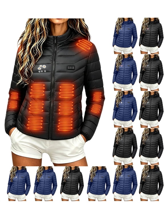 Heated Hoodie Heated Jacket Casual Zipper Four Control 21 Areas Heat Heating Tanks Charging Tanks Long Sleeve Hooded Outwear