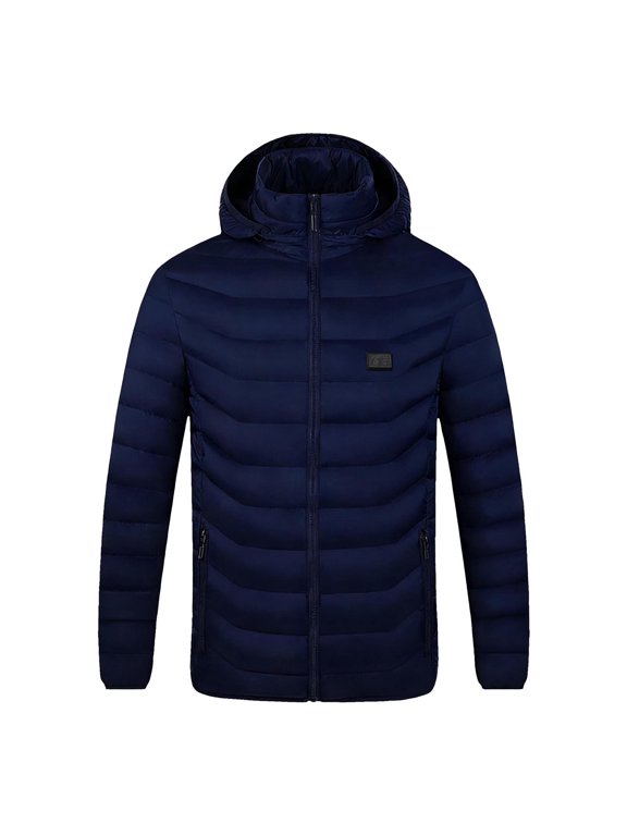 Heated Hoodie Jacket for Women Long Sleeve 9 Zones Heating Zip Winter Warm Slim Coat Outdoor Clothes with Pockets (M, Blue)