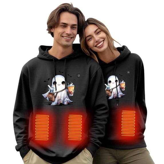 Heated Hoodie for Men Women USB Electric Heating Sweatshirt Winter Warm Hooded Jacket Adjustable Temperature