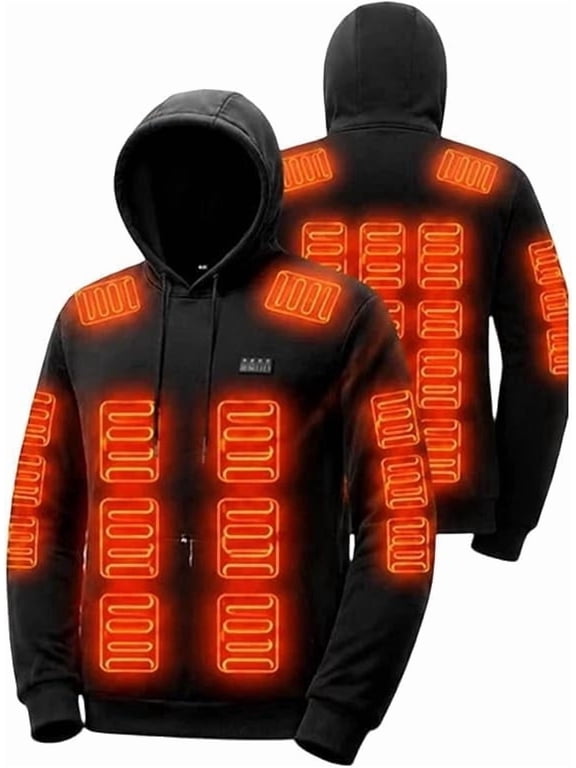 Heated Hoodie for Men Women Unisex, Heated Jackets, Button Outdoor Sport Winter Heating Hoodie With Pocket, No Battery