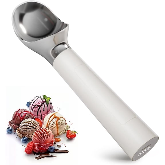 Heated Ice Cream Scoop, Rechargeable Electric Scooper for Hard IceCream, Self Warming Spoon Max to 158, Rust-Proof, anti freeze handle, Easy to Clean