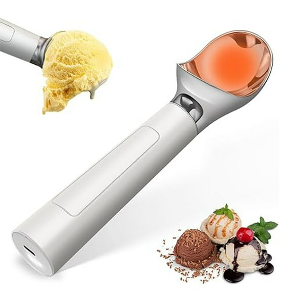 Heated Ice Cream Scoop Rechargeable,Electric Warming Ice Cream Scooper with LED Display,Heats to 150F for Hard Ice Cream,IP67 Waterproof,Easy for Seniors & Kids