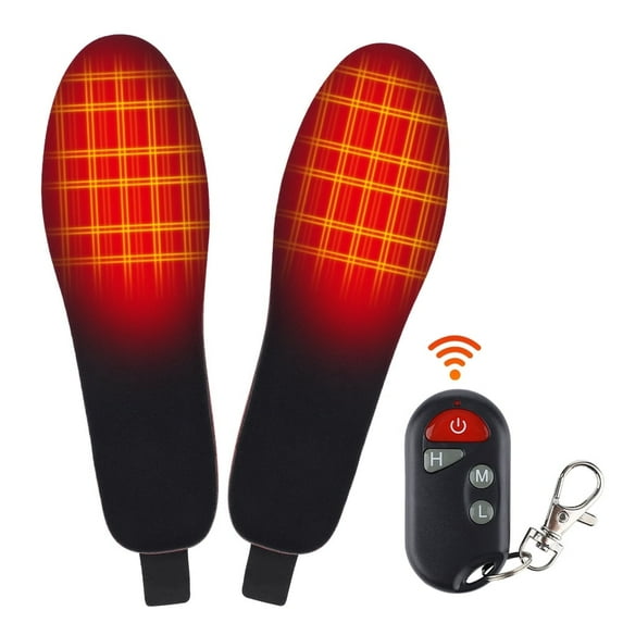 Heated Insoles, 2100mAH Rechargeable Electric Heating Insoles with Remote Control, Up to 9 Hours Heating Foot Warmer for Men Women Outdoor Hunting Camping Skiing (Large)