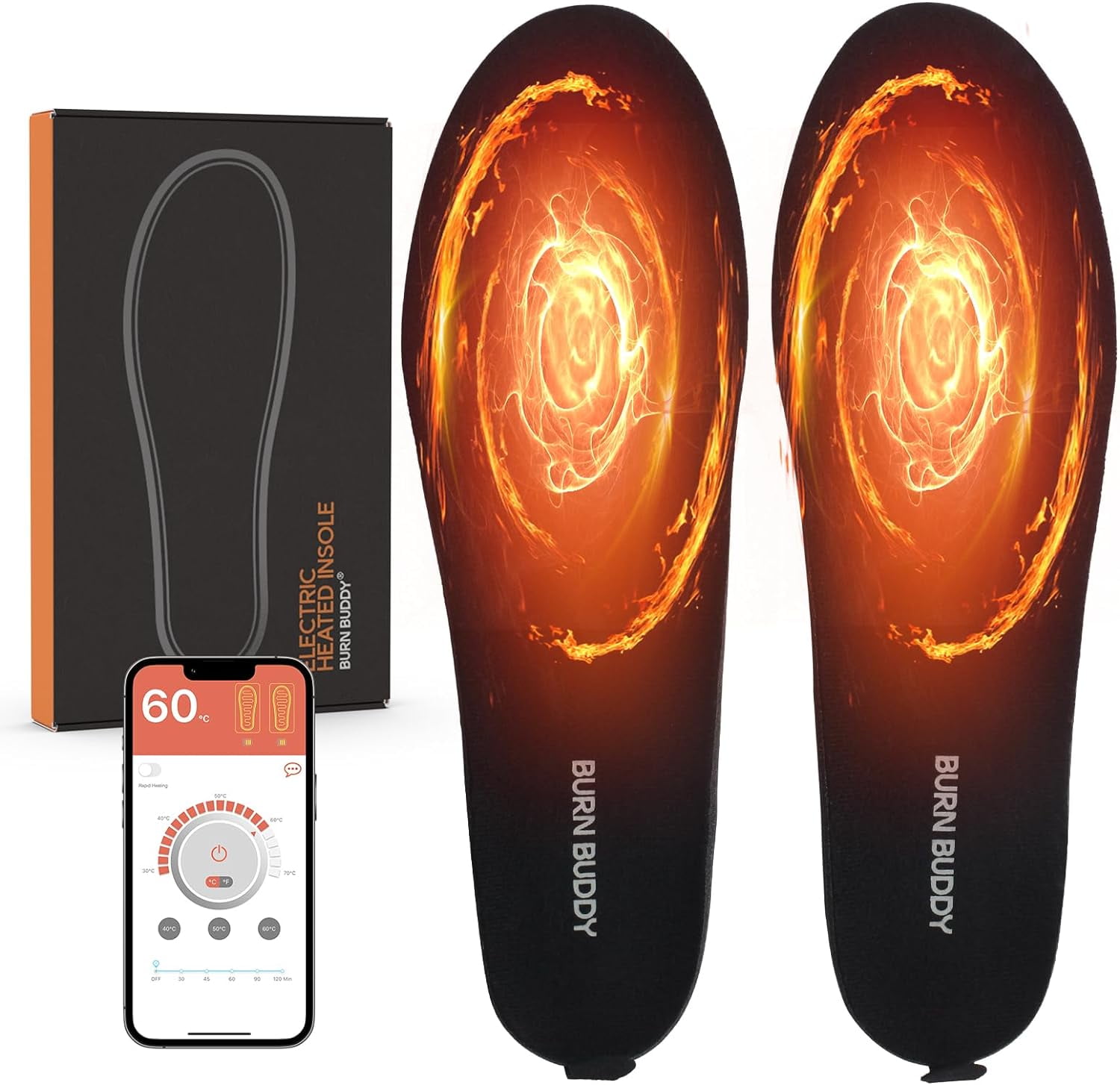 Heat Insole Heated Insoles, APP Control Heated Insoles for Women Men, 5000mAh ...