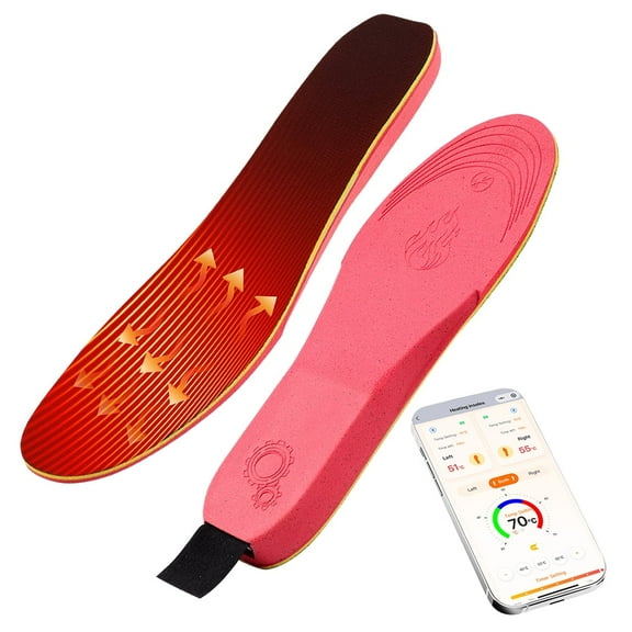 Heated Insoles, Wireless Heated Insoles with APP Control, Rechargeable Foot Warmers for Outdoor Hunting Fishing Camping, Cuttable Size for Men and Women