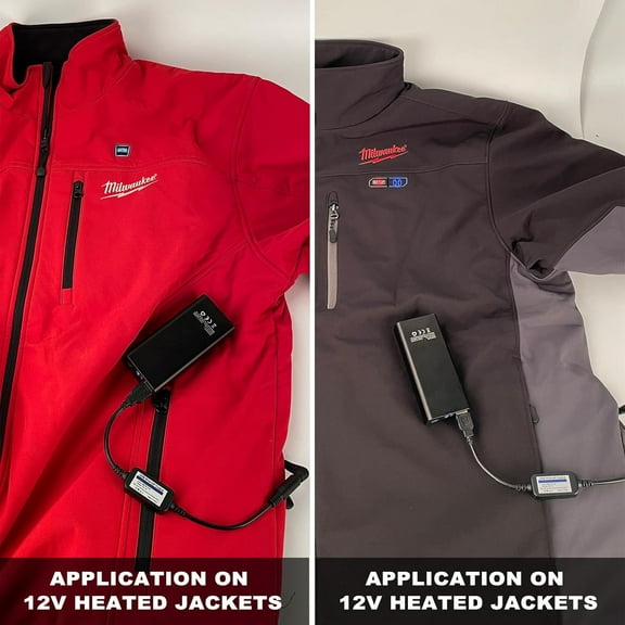 Heated Jacket Step-up Magic Adapter Cable Compatible with 12V Metabo, M12, Milwaukee, Makita, Snap-on, Revean, Craftsman, AEG Heated Gear