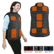 NOBRAND Heated Jacket Vest for Men Women Electric USB Jacket with 11 Heating Zones 3 Heating Gear Adjustable Lightweight Winter Warm Vest Battery Not Included Black XXXL