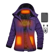 Heated Jacket for Women, Graphene Lightweight Heating Jackets with Battery Pack 12V Fast Charge 18400mAh Waterproof Windproof, Winter Outdoor Soft Shell Electri