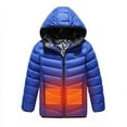 thumbnail image 1 of Heated Jacket for Kids Hooded Electric Padded Soild Color Print Zip Up -Lined Boys Coats with Pockets [Battery Not Included](4 Years 120,Dark Blue), 1 of 3