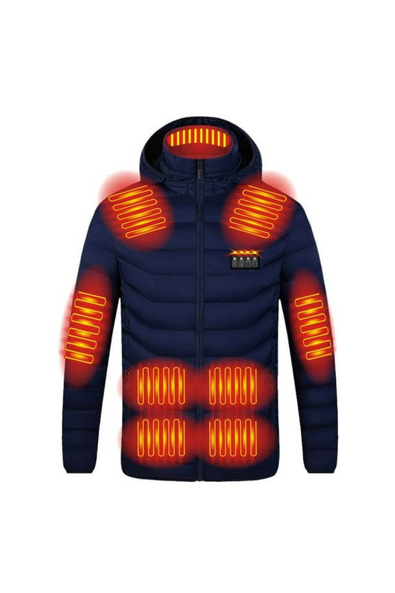 Heated Jacket for Men and Women Heated Coat Hooded Heating Warm Jackets Windproof USB Charging Heated Jacket Hoodies for Hiking