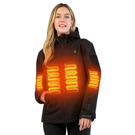 Heated Jacket for Women, ANTARCTICA GEAR Winter Coat with 12V 16000mAh Battery Pack, Soft Shell Heating Hood Jacket
