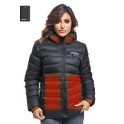 ORRNIKKO Heated Jacket for Women, Women's Heated Jacket, 12V 20000mAh Battery, Heated Cuffs, Heated Winter Coat, Electric Heating Jacket, Lightweight Black L