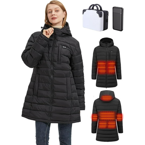 Heated Jacket for Women with Battery Pack, Heated Coat for Women Women's Heated coat Jacket with Box