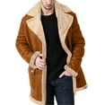 thumbnail image 1 of Heated Jackets For Men Plus Size Zipper Lapel Long Sleeve Padded Thicken Sheepskin Mens Autumn And Winter Jackets,Yellow,2XL, 1 of 7
